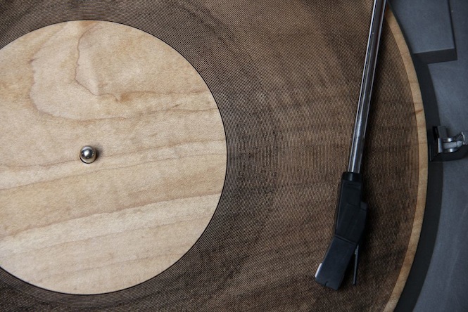 wooden record
