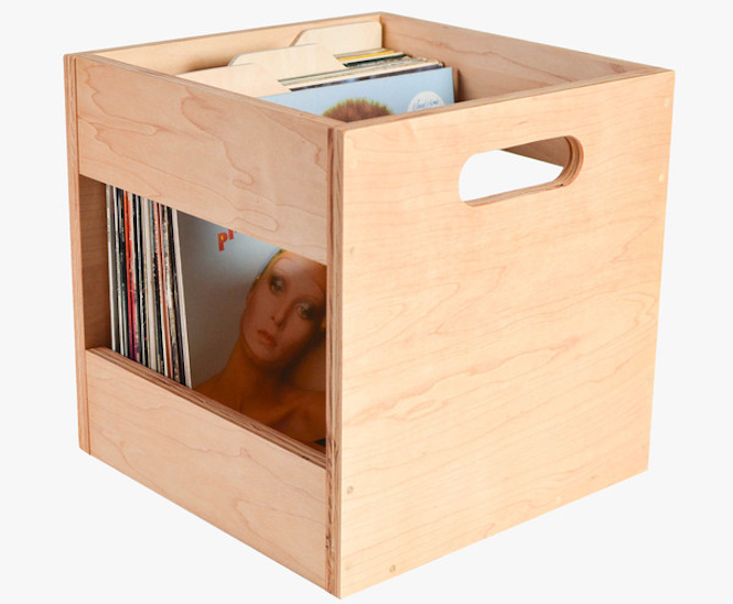 French. Vinyl Record LP Storage Box BOX ONLY 12" Wooden wine box 
